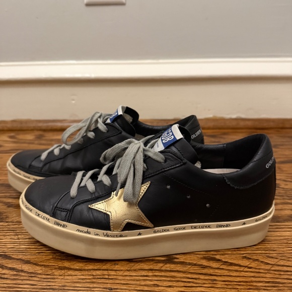 Golden Goose Hi Star Black with Gold Star - Picture 2 of 7